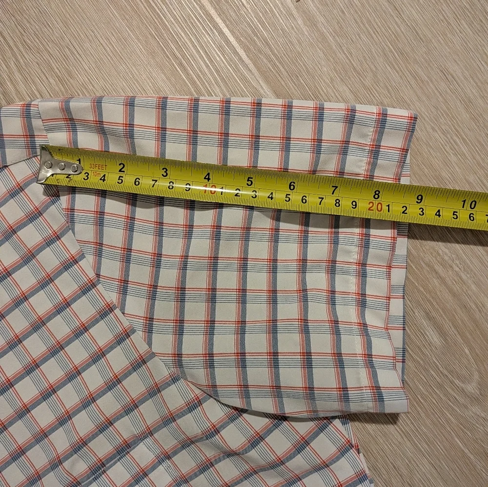 Mizzen+Main Leeward Shirt Men's Medium Trim Fit  Plaid Short Sleeve Stretch